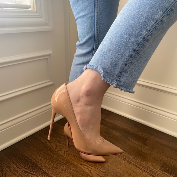 CHRISTIAN LOUBOUTIN Patent Leather Pointed-Toe Pumps Size: 8 | IT 38 - Picture 8 of 11